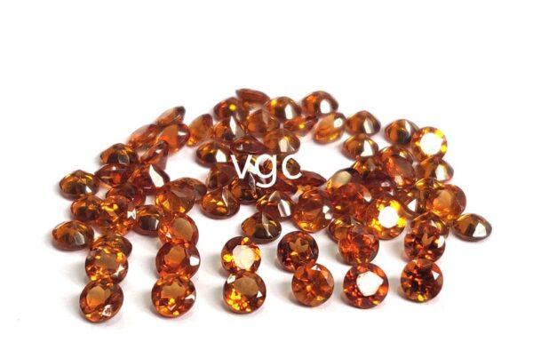 Natural Hessonite Garnet 3 mm Round Cut Faceted AAA Quality – Orange Garnet Faceted Round 3mm