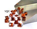 Natural Hessonite Garnet 6 mm Square Cut Faceted AAA Quality – Orange Garnet Faceted Square 6mm