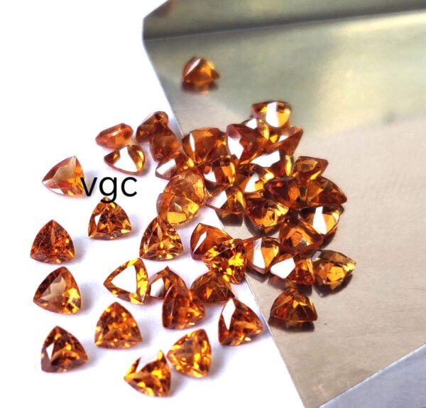 Natural Hessonite Garnet 6 mm Trillion Cut Faceted AAA Quality – Orange Garnet Faceted Trillion 6mm