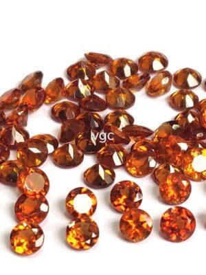 Natural Hessonite Garnet 3 mm Round Cut Faceted AAA Quality – Orange Garnet Faceted Round 3mm