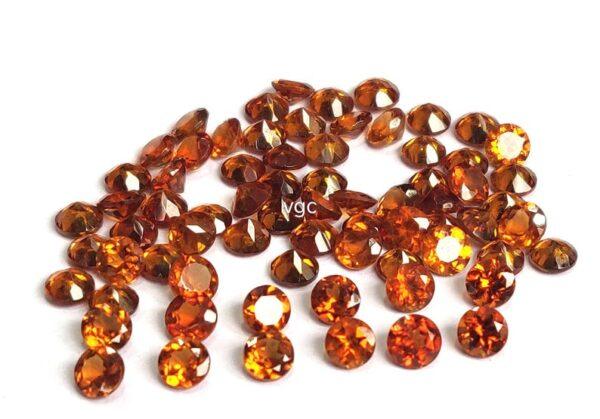 Natural Hessonite Garnet 3 mm Round Cut Faceted AAA Quality – Orange Garnet Faceted Round 3mm