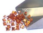 Natural Hessonite Garnet 6 mm Square Cut Faceted AAA Quality – Orange Garnet Faceted Square 6mm