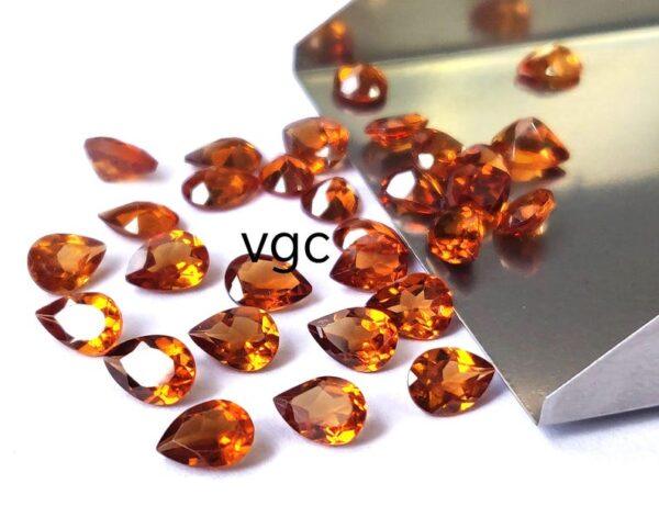 Natural Hessonite Garnet 3×5 mm Pear Cut Faceted AAA Quality – Orange Garnet Faceted Pear 3x5mm
