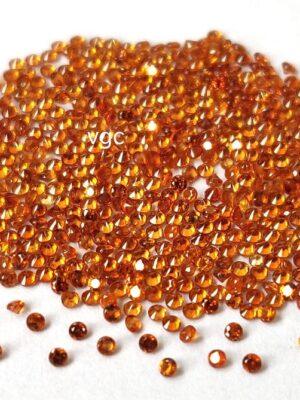 Natural Hessonite Garnet 1.5 mm Round Cut Faceted AAA Quality – Orange Garnet Faceted Round 1.5mm