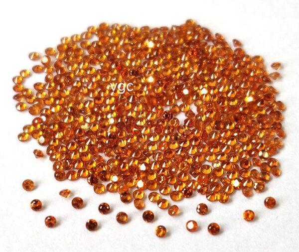 Natural Hessonite Garnet 1.75 mm Round Cut Faceted AAA Quality – Orange Garnet Faceted Round 1.75mm