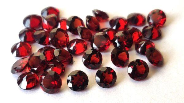 Natural Red Garnet 10 mm Round Cut Faceted AAA Quality – Red Garnet Faceted Round 10mm