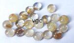 Natural 8 mm Golden Rutile Quartz Round Cabochon Top Quality – Rutilated Quartz Round Cabochon 8mm