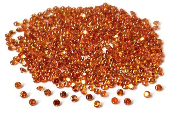 Natural Hessonite Garnet 1.75 mm Round Cut Faceted AAA Quality – Orange Garnet Faceted Round 1.75mm