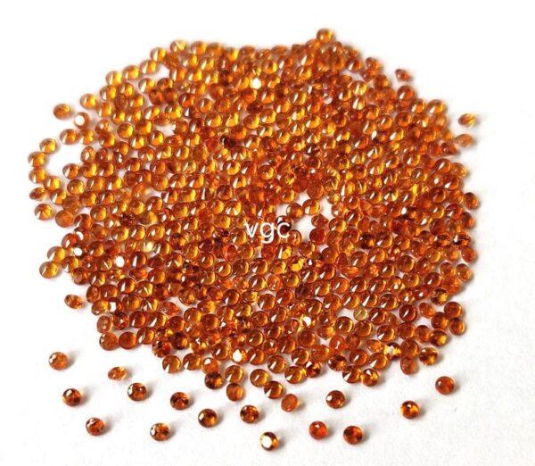 Natural Hessonite Garnet 1.75 mm Round Cut Faceted AAA Quality – Orange Garnet Faceted Round 1.75mm