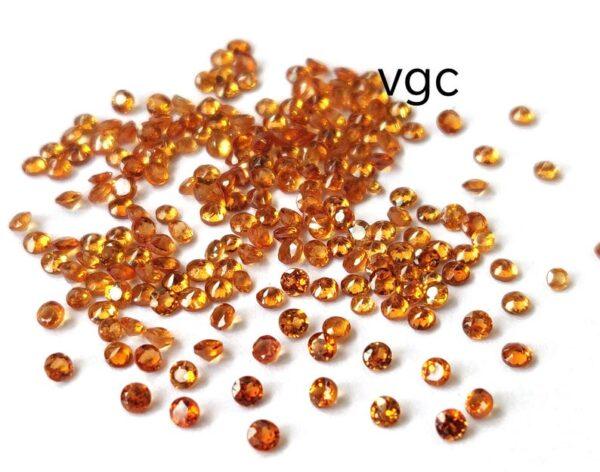 Natural Hessonite Garnet 1.75 mm Round Cut Faceted AAA Quality – Orange Garnet Faceted Round 1.75mm