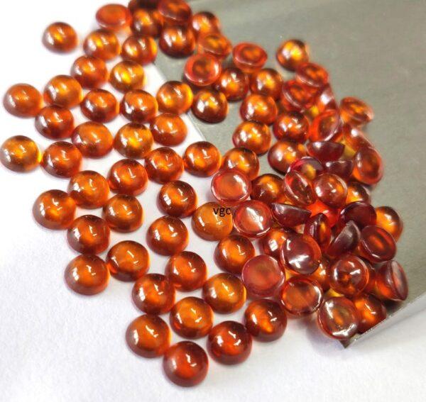 Natural Hessonite Garnet 5 mm Round Cabochon AAA Quality – Orange Garnet Cabochon Round 5mm