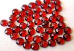 Natural Red Garnet 3mm Round Rose Cut AAA Quality – Red Garnet Faceted Round 3mm