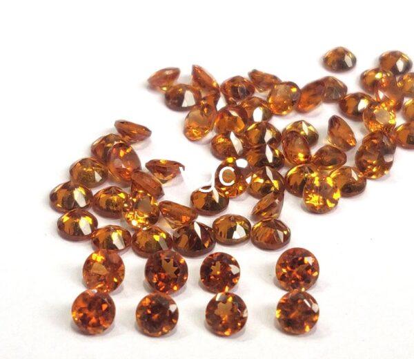 Natural Hessonite Garnet 3 mm Round Cut Faceted AAA Quality – Orange Garnet Faceted Round 3mm