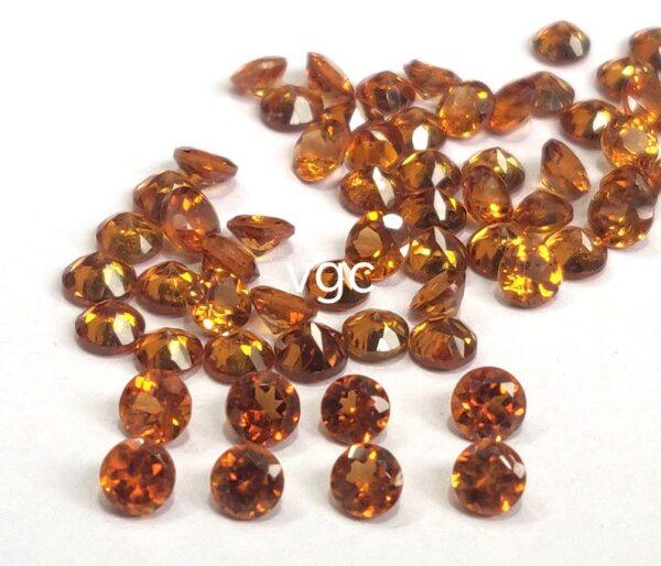 Natural Hessonite Garnet 3 mm Round Cut Faceted AAA Quality – Orange Garnet Faceted Round 3mm