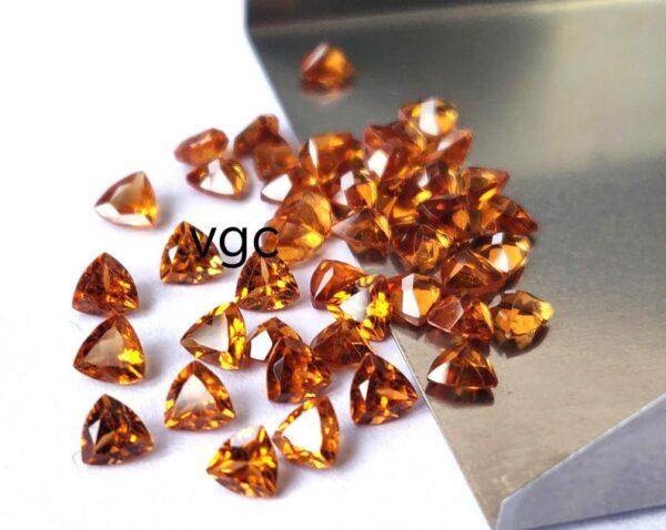 Natural Hessonite Garnet 6 mm Trillion Cut Faceted AAA Quality – Orange Garnet Faceted Trillion 6mm
