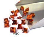 Natural Hessonite Garnet 6 mm Square Cut Faceted AAA Quality – Orange Garnet Faceted Square 6mm