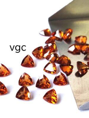 Natural Hessonite Garnet 6 mm Trillion Cut Faceted AAA Quality – Orange Garnet Faceted Trillion 6mm