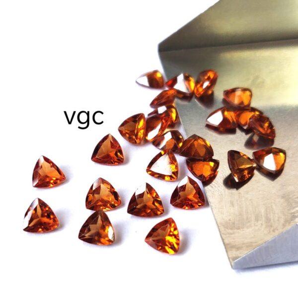 Natural Hessonite Garnet 6 mm Trillion Cut Faceted AAA Quality – Orange Garnet Faceted Trillion 6mm