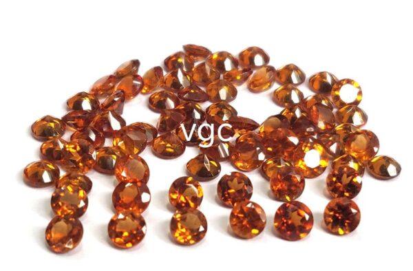 Natural Hessonite Garnet 3 mm Round Cut Faceted AAA Quality – Orange Garnet Faceted Round 3mm