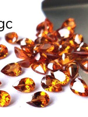 Natural Hessonite Garnet 5×7 mm Pear Cut Faceted AAA Quality – Orange Garnet Faceted Pear 5x7mm