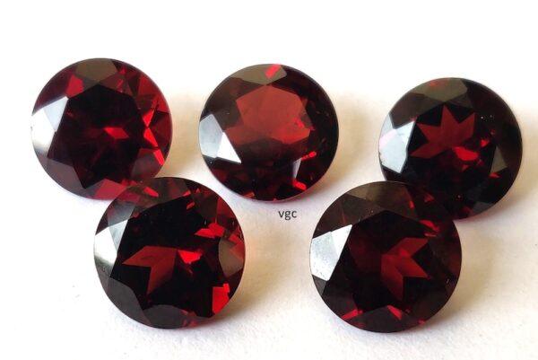 Natural Red Garnet 10 mm Round Cut Faceted AAA Quality – Red Garnet Faceted Round 10mm