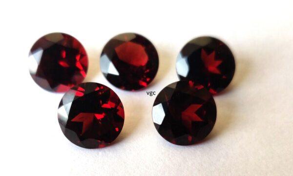 Natural Red Garnet 10 mm Round Cut Faceted AAA Quality – Red Garnet Faceted Round 10mm