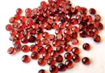 Natural Red Garnet 3mm Round Rose Cut AAA Quality – Red Garnet Faceted Round 3mm