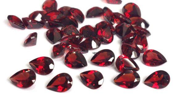 Natural Red Garnet 3×5 mm Pear Cut Faceted AAA Quality – Red Garnet Faceted Pear 3x5mm
