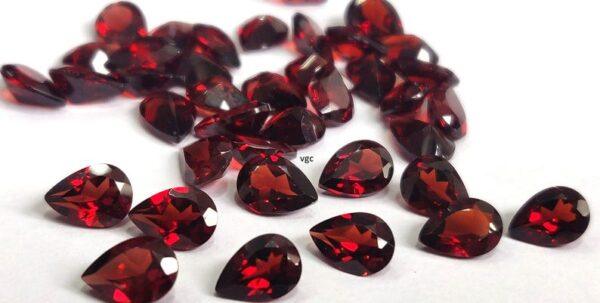 Natural Red Garnet 6×8 mm Pear Cut Faceted AAA Quality – Red Garnet Faceted Pear 6x8mm