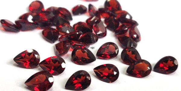 Natural Red Garnet 6×8 mm Pear Cut Faceted AAA Quality – Red Garnet Faceted Pear 6x8mm