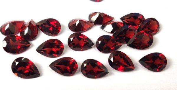 Natural Red Garnet 6×8 mm Pear Cut Faceted AAA Quality – Red Garnet Faceted Pear 6x8mm