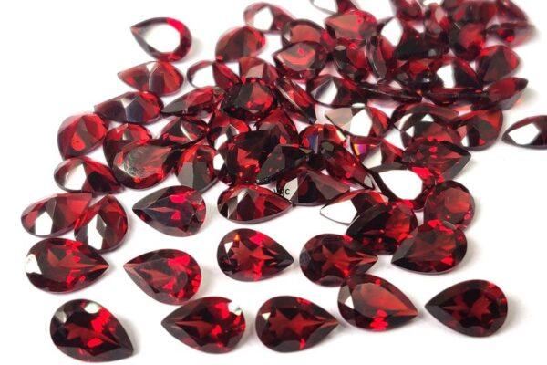 Natural Red Garnet 3×5 mm Pear Cut Faceted AAA Quality – Red Garnet Faceted Pear 3x5mm