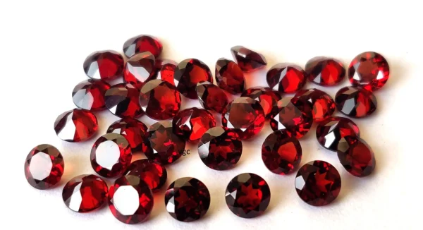 Natural Red Garnet 7 mm Round Cut Faceted AAA Quality – Red Garnet Faceted Round 7mm