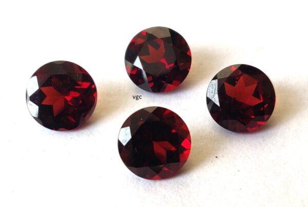 Natural Red Garnet 10 mm Round Cut Faceted AAA Quality – Red Garnet Faceted Round 10mm
