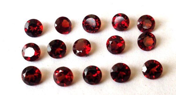 Natural Red Garnet 2.5mm Round Cut Faceted AAA Quality – Red Garnet Faceted Round 2.5mm