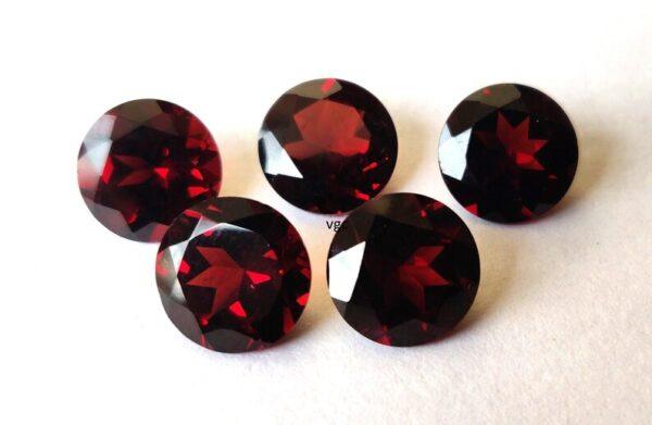 Natural Red Garnet 10 mm Round Cut Faceted AAA Quality – Red Garnet Faceted Round 10mm