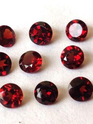 Natural Red Garnet 4 mm Round Cut Faceted AAA Quality – Red Garnet Faceted Round 4mm