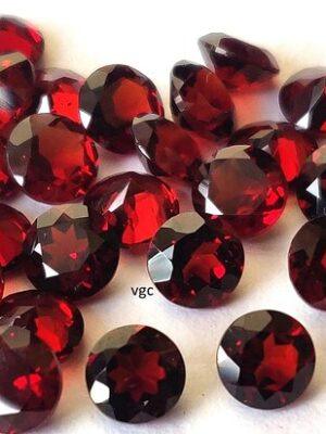 Natural Red Garnet 7 mm Round Cut Faceted AAA Quality – Red Garnet Faceted Round 7mm