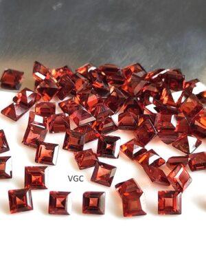 Natural Red Garnet 2mm Square Cut Faceted AAA Quality – Red Garnet Faceted Square 2mm