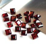 Natural Red Garnet 5mm Square Cut Faceted AAA Quality – Red Garnet Faceted Square 5mm