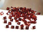 Natural Red Garnet 2mm Square Cut Faceted AAA Quality – Red Garnet Faceted Square 2mm