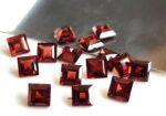 Natural Red Garnet 5mm Square Cut Faceted AAA Quality – Red Garnet Faceted Square 5mm