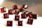 Natural Red Garnet 5mm Square Cut Faceted AAA Quality – Red Garnet Faceted Square 5mm