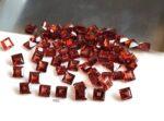 Natural Red Garnet 2mm Square Cut Faceted AAA Quality – Red Garnet Faceted Square 2mm