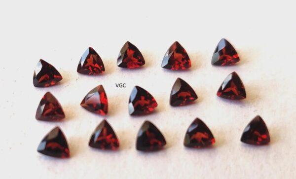 Natural Red Garnet 3mm Trillion Cut Faceted AAA Quality – Red Garnet Faceted Trillion 3mm