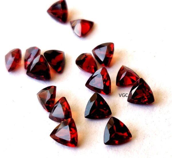 Natural Red Garnet 10mm Trillion Cut Faceted AAA Quality – Red Garnet Faceted Trillion 10mm