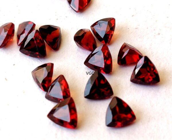 Natural Red Garnet 10mm Trillion Cut Faceted AAA Quality – Red Garnet Faceted Trillion 10mm
