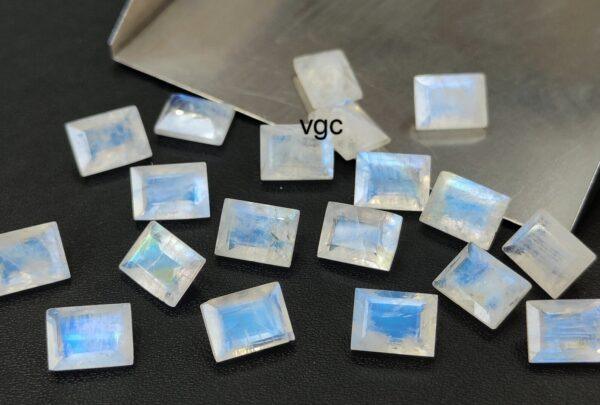 Natural Rainbow Moonstone 5×7 mm Octagon Cut Faceted – AA Quality Rainbow Moonstone Octagon Faceted 5x7mm