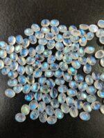 Natural Rainbow Moonstone 5×7 mm Oval Cabochon Flat Back – AA Quality Rainbow Moonstone Oval Cabochon 5x7mm