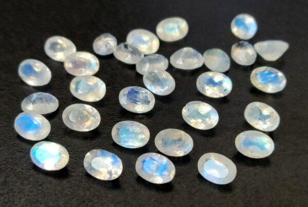 Natural Rainbow Moonstone 5×7 mm Oval Cut Faceted – AA Quality Rainbow Moonstone Oval Faceted 5x7mm
